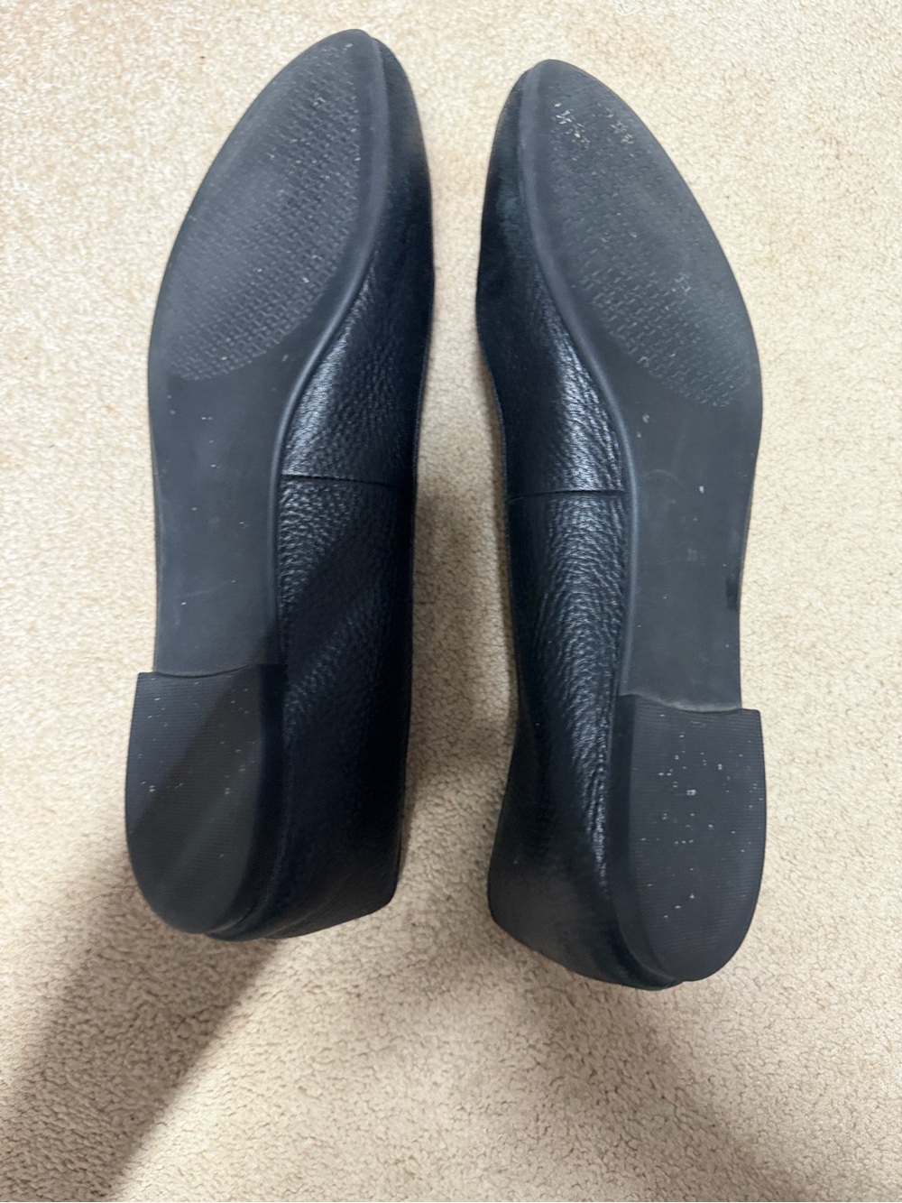 Tory Burch Black Leather Logo Medallion Ballet Flats - Picture 5 of 6